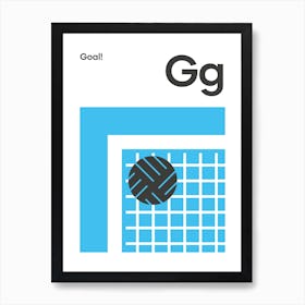 Football Net Goal Blue Art Print