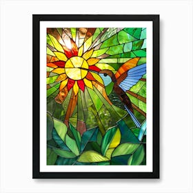 Hummingbird Stained Glass 21 Art Print