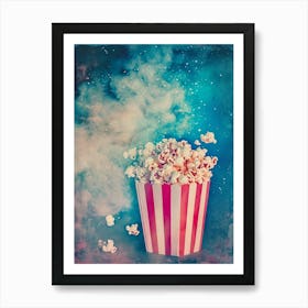 Galaxy Popcorn Polaroid Art Print