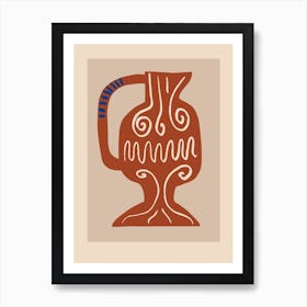 Ceramic Vase In Terra Red Art Print