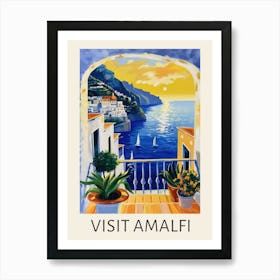 Visit Amalfi Travel Poster Art Print