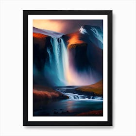 Skógafoss, Iceland Nat Viga Style (3) Art Print