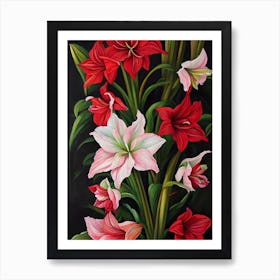 Amaryllis 2 Still Life Oil Painting Flower Art Print