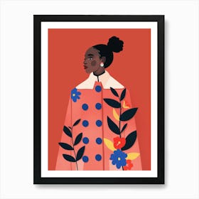 Illustration Of African Woman Art Print