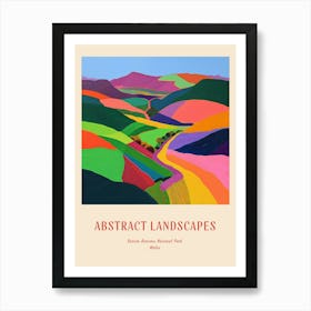 Colourful Abstract Brecon Beacons National Park Wales 3 Poster Art Print