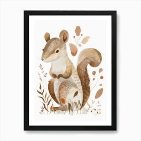 Charming Nursery Kids Animals Squirrel 3 Art Print