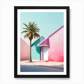 House In Pink And Blue Art Print