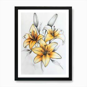 Yellow Lilies 1 Art Print