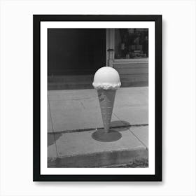 Model Of Ice Cream Cone In Front Of Candy Store, Sun Prairie, Wisconsin By Russell Lee Art Print