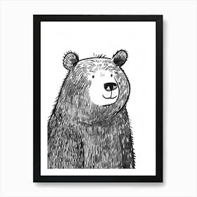 B&W Bear Art Print