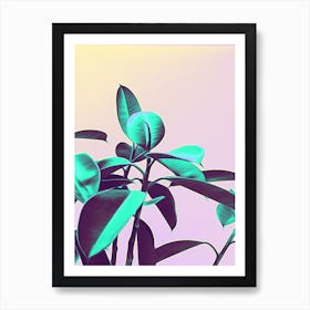 Leaves Green Iridescent Art Print