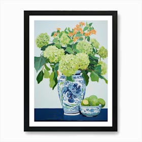 Flowers In A Vase Still Life Painting Hydrangea 7 Art Print