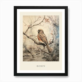 Beatrix Potter Inspired  Animal Watercolour Robin 4 Art Print
