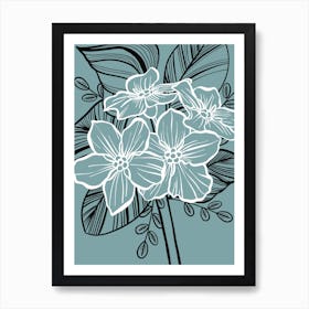 Abstract Floral Green Art Print