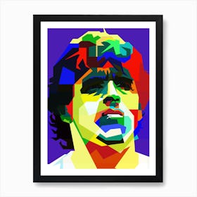 Maradona Footbal Legend Pop Art Wpap Art Print