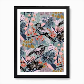 Birds And Berries Art Print