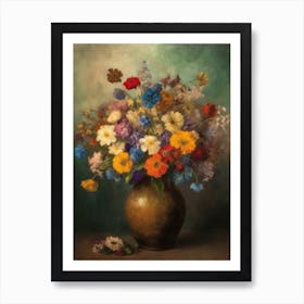 Inspired By Odilon Redon Vase Of Flowers 05 Art Print