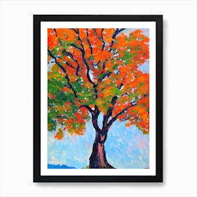 European Hornbeam tree Abstract Block Colour Art Print