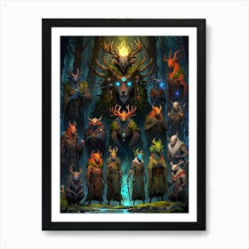 Dwarves In The Forest 1 Art Print