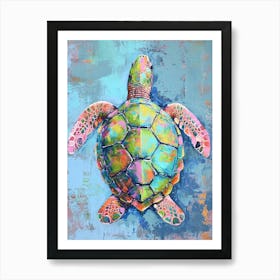 Pastel Rainbow Sea Turtle 1 Art Print