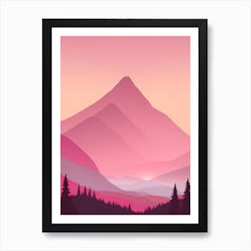 Misty Mountains Vertical Background In Pink Tone 77 Art Print