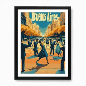 Aihrgdesign A 1970s Inspired Travel Poster For Buenos Aires Art Print