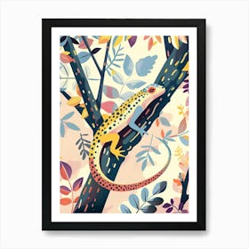 Iguano In The Trees Modern Abstract Illustration 3 Art Print