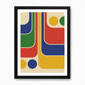 Throwback Mid Century Modern Geometric Abstract Art Print