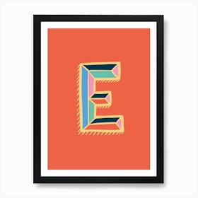 Letter E Typographic Art Print