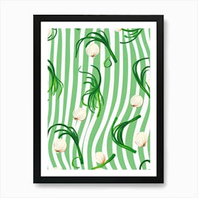 Garlic Scapes Summer Illustration 5 Art Print