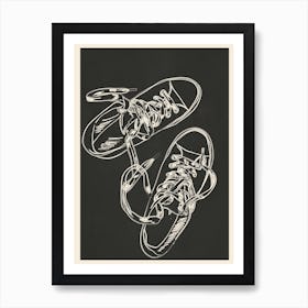 Retro Sneakers Drawing 1 Art Print