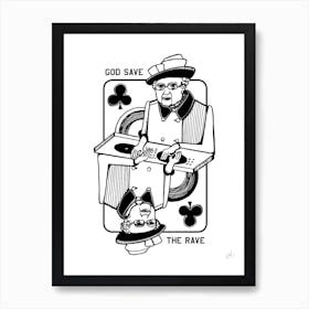 Queen Of Clubs Art Print