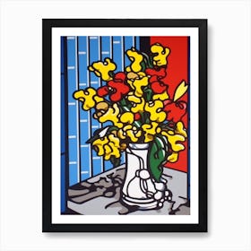 Snapdragons Flower Still Life  4 Pop Art Style Art Print