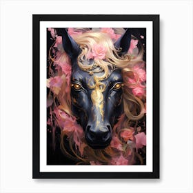 Horse With Flowers 3 Art Print