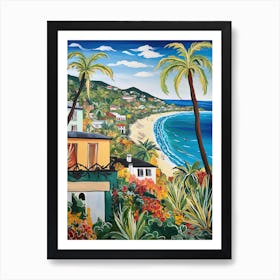 Laguna Beach, California, Matisse And Rousseau Style 3 Art Print