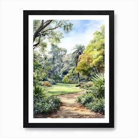 Royal Botanical Gardens Melbourne Australia Watercolour 2 Art Print