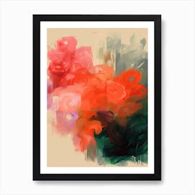 Brush Stroke Flowers Abstract 8 Art Print