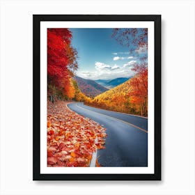 Beautiful Road In Autumn 15 Art Print