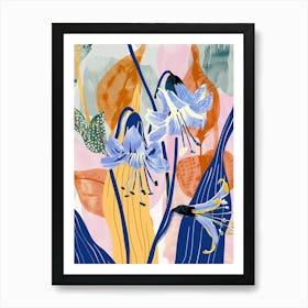 Colourful Flower Illustration Bluebell 3 Art Print