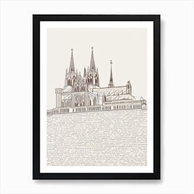 Cologne Cathedral Cologne Boho Landmark Illustration Art Print