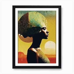 African Woman With Hat Art Print