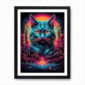 Psychedelic Cat 14 Art Print