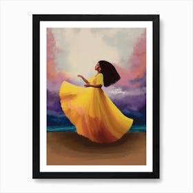 Woman In A Yellow Dress Art Print