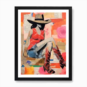 Collage Of Cowgirl Matisse Inspired 3 Art Print