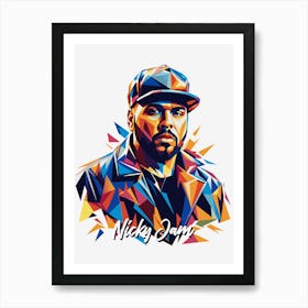 Nicky Jam 01 Portrait Music Icon Style WPAP Pop Art Art Print