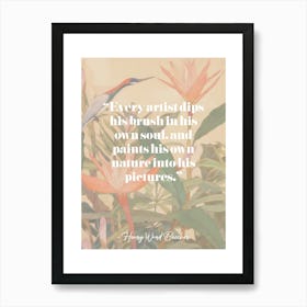 Artist Quote Henry Ward Beecher Art Print