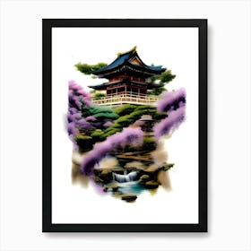 Japanese Garden Pagoda Art Print