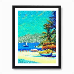 Boracay Philippines Pointillism Style Tropical Destination Art Print