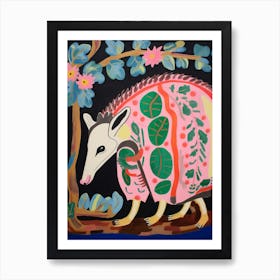 Maximalist Animal Painting Opossum 2 Art Print