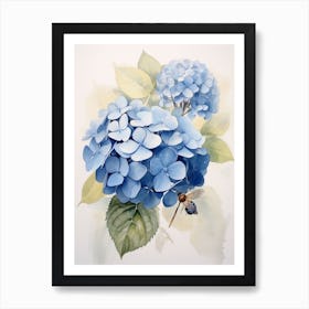 Beehive With Hydrangea Watercolour Illustration 4 Art Print